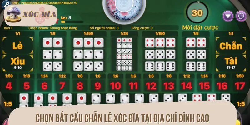 Chọn bắt cầu chẵn lẻ xóc đĩa tại địa chỉ đỉnh cao
